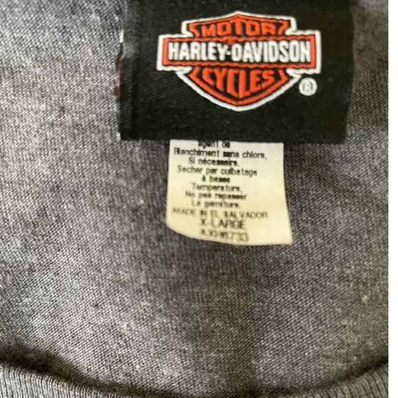 Harley Davidson Women Top XL Gray Eureka Springs Logo Print Motorcycle Biker - Picture 2 of 8